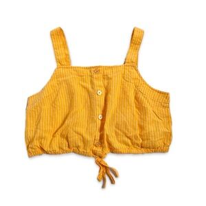 A New Day Breezy Cropped Orange Stripped Summer Snitched Women’s Linen Top